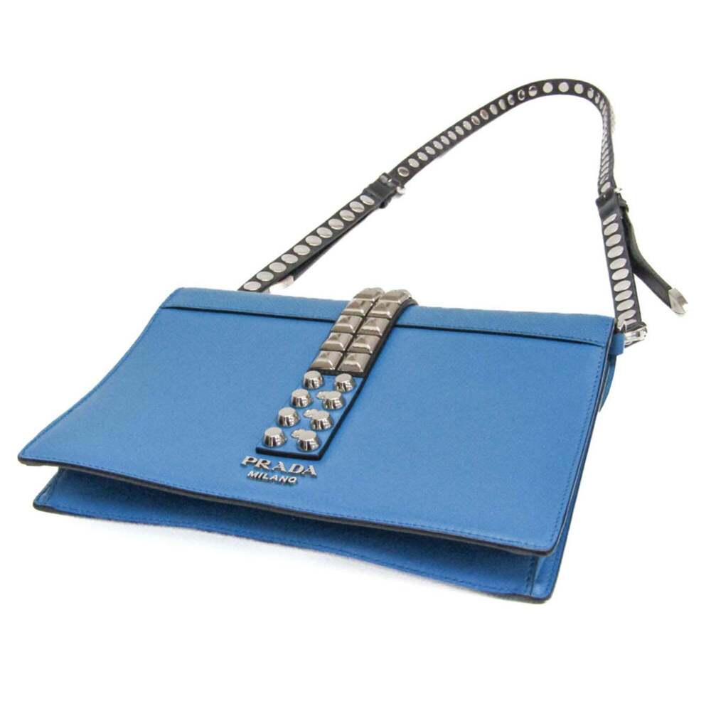 PRADA Blue Leather Shoulder Bag - Picture 2 of 16